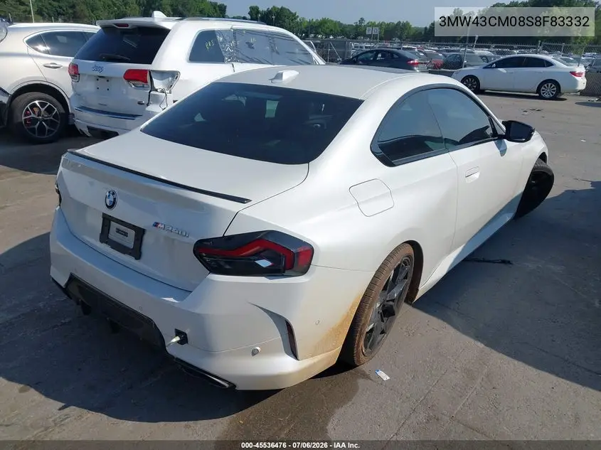 2025 BMW M240 I VIN: 3MW43CM08S8F83332 Lot: 45536476