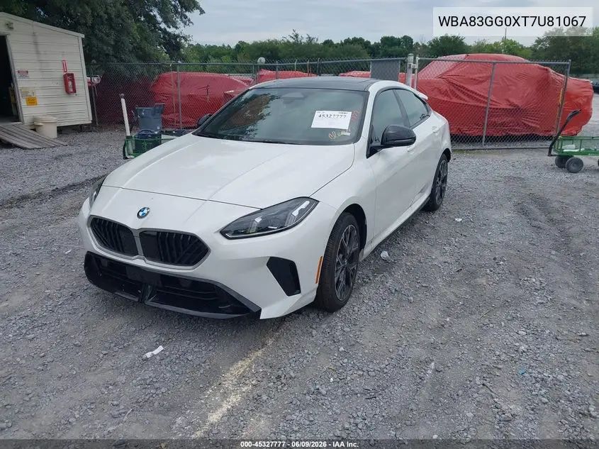 2026 BMW 228 Gran Coupe VIN: WBA83GG0XT7U81067 Lot: 45327777