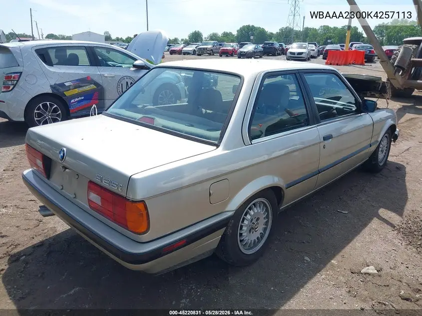 1989 BMW 325 I Automatic/Is Automatic VIN: WBAAA2300K4257113 Lot: 45220831