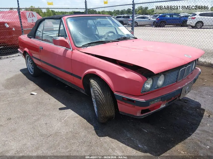 1991 BMW 325 Ic Automatic VIN: WBABB2318MEC24886 Lot: 45501732