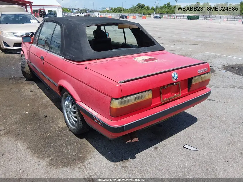 1991 BMW 325 Ic Automatic VIN: WBABB2318MEC24886 Lot: 45501732