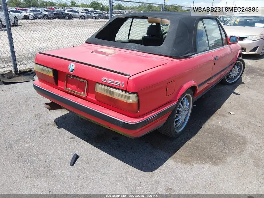 1991 BMW 325 Ic Automatic VIN: WBABB2318MEC24886 Lot: 45501732