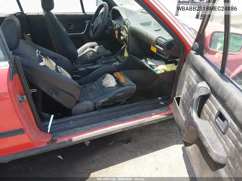 1991 BMW 325 Ic Automatic VIN: WBABB2318MEC24886 Lot: 45501732