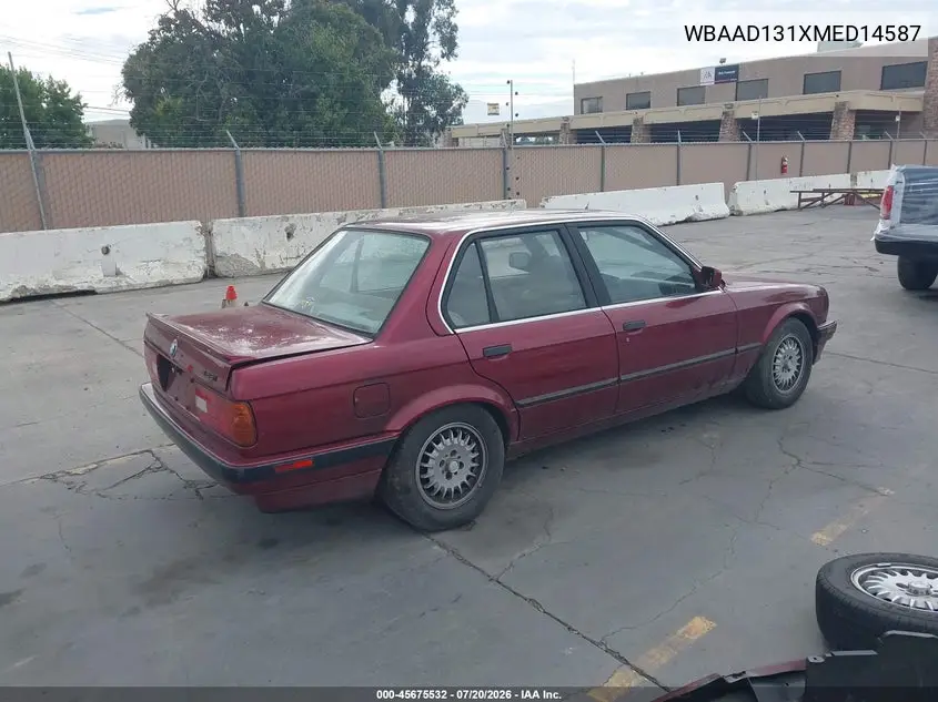 1991 BMW 325 I VIN: WBAAD131XMED14587 Lot: 45675532