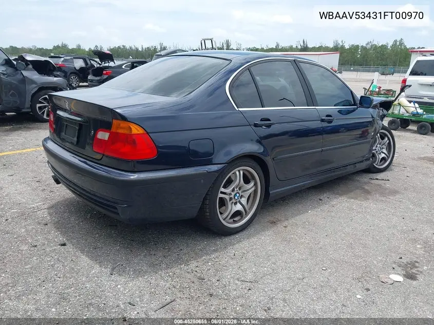 2001 BMW 330I VIN: WBAAV53431FT00970 Lot: 45250655