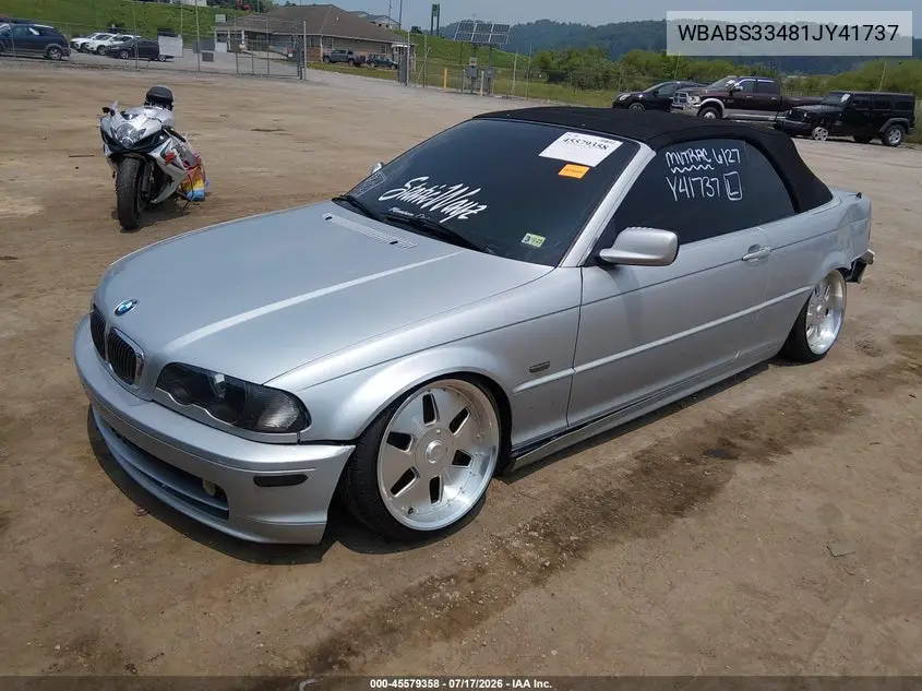 2001 BMW 325Ci VIN: WBABS33481JY41737 Lot: 45579358