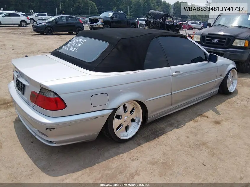 2001 BMW 325Ci VIN: WBABS33481JY41737 Lot: 45579358