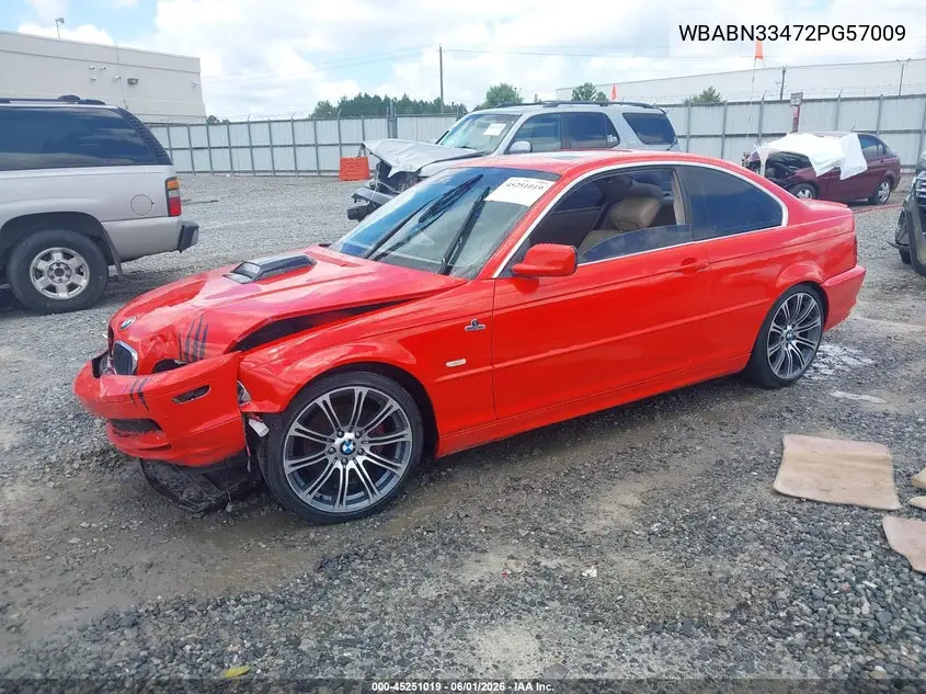 2002 BMW 325Ci VIN: WBABN33472PG57009 Lot: 45251019
