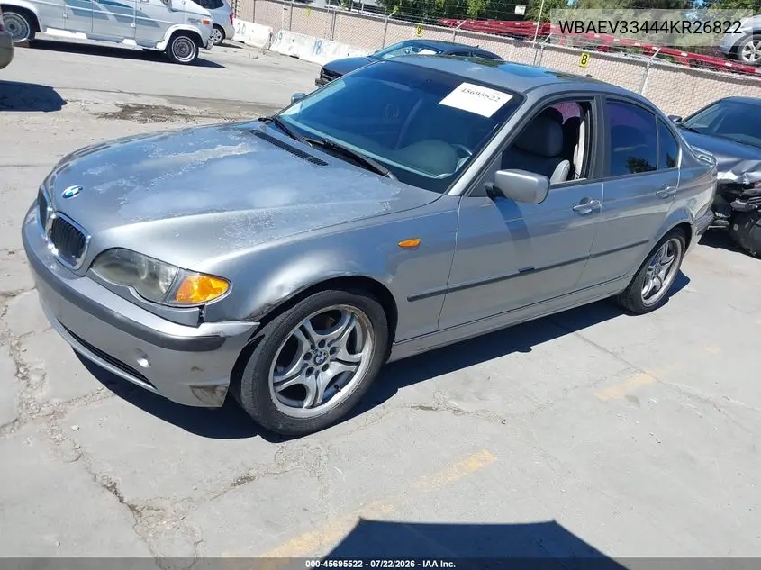 2004 BMW 325I VIN: WBAEV33444KR26822 Lot: 45695522