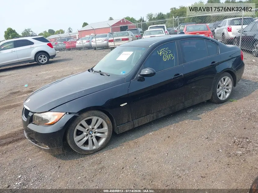 2006 BMW 325I VIN: WBAVB17576NK32482 Lot: 45556913