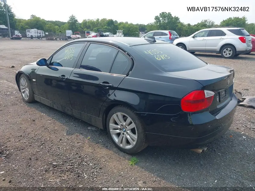 2006 BMW 325I VIN: WBAVB17576NK32482 Lot: 45556913
