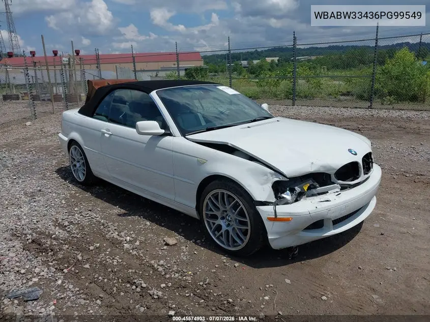 2006 BMW 325Ci VIN: WBABW33436PG99549 Lot: 45574903