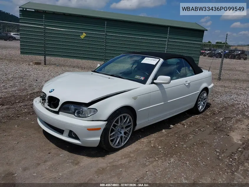 2006 BMW 325Ci VIN: WBABW33436PG99549 Lot: 45574903