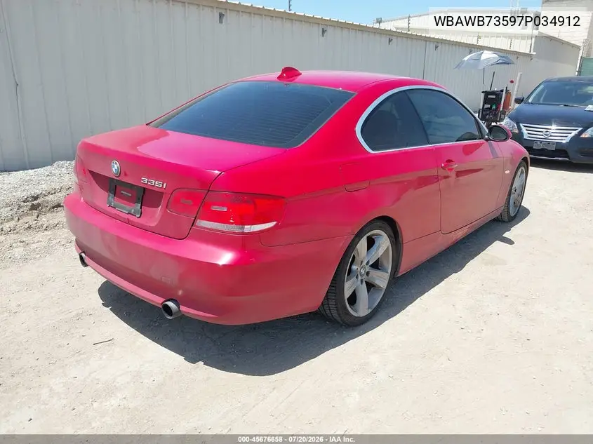 2007 BMW 335I VIN: WBAWB73597P034912 Lot: 45676658