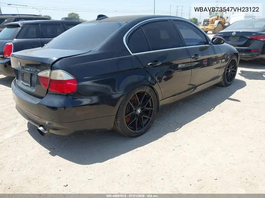 2007 BMW 335I VIN: WBAVB73547VH23122 Lot: 45691615