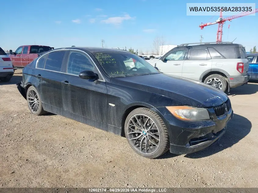 2008 BMW 335Xi VIN: WBAVD53558A283335 Lot: 12602174X