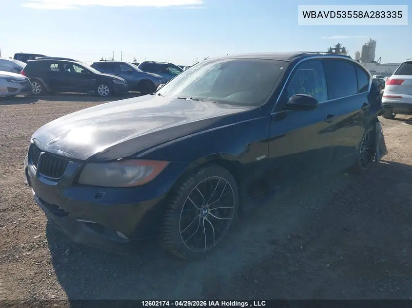 2008 BMW 335Xi VIN: WBAVD53558A283335 Lot: 12602174X