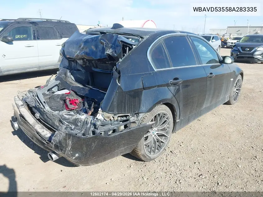 2008 BMW 335Xi VIN: WBAVD53558A283335 Lot: 12602174X