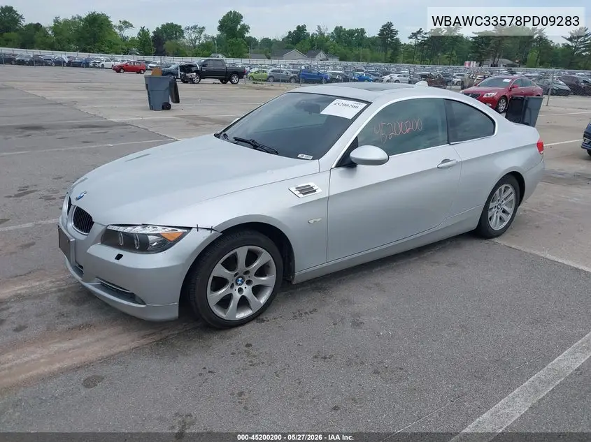 2008 BMW 328Xi VIN: WBAWC33578PD09283 Lot: 45200200