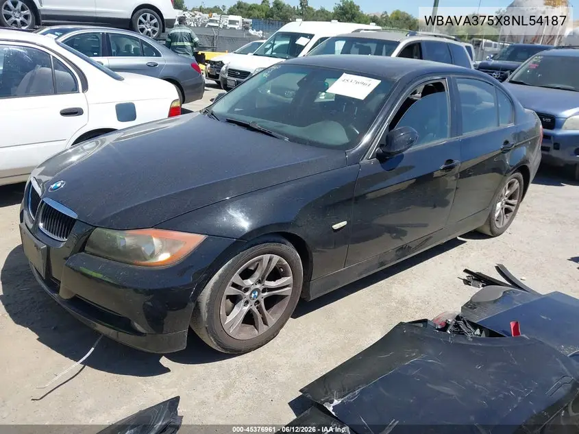 2008 BMW 328I VIN: WBAVA375X8NL54187 Lot: 45376961