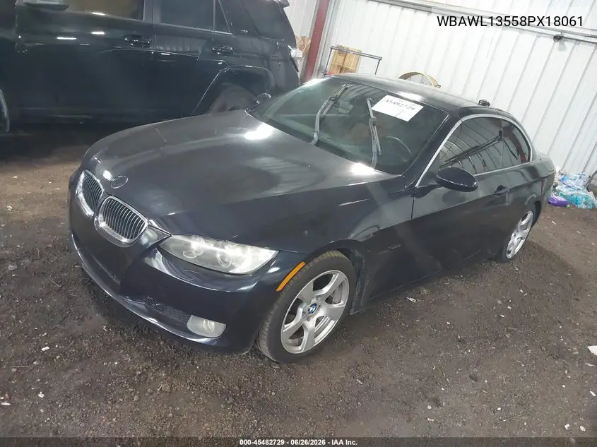 2008 BMW 328I VIN: WBAWL13558PX18061 Lot: 45482729