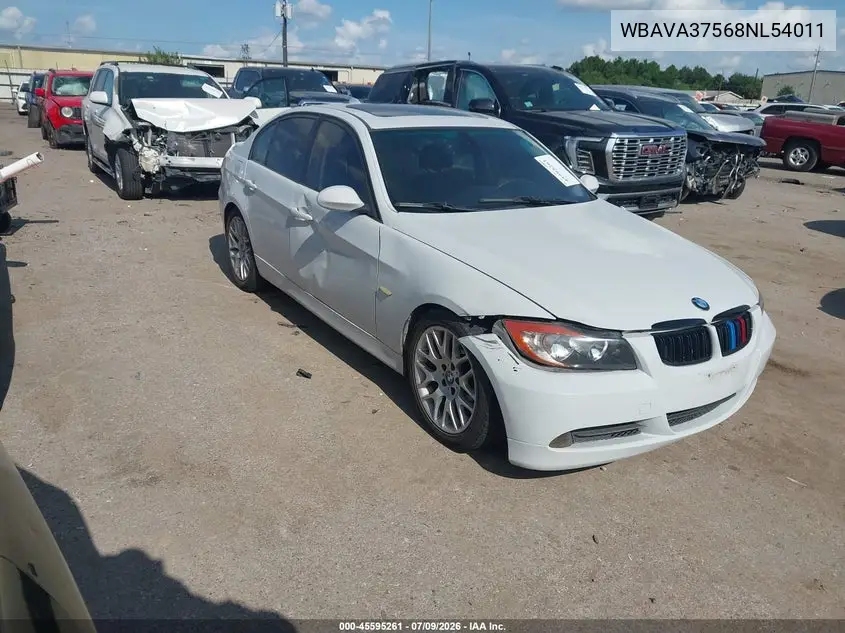 2008 BMW 328I VIN: WBAVA37568NL54011 Lot: 45595261