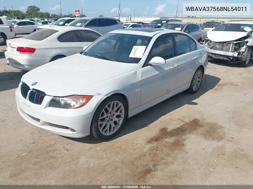 2008 BMW 328I VIN: WBAVA37568NL54011 Lot: 45595261