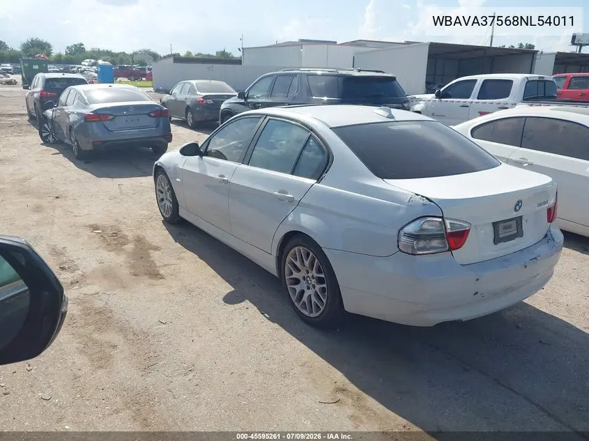 2008 BMW 328I VIN: WBAVA37568NL54011 Lot: 45595261