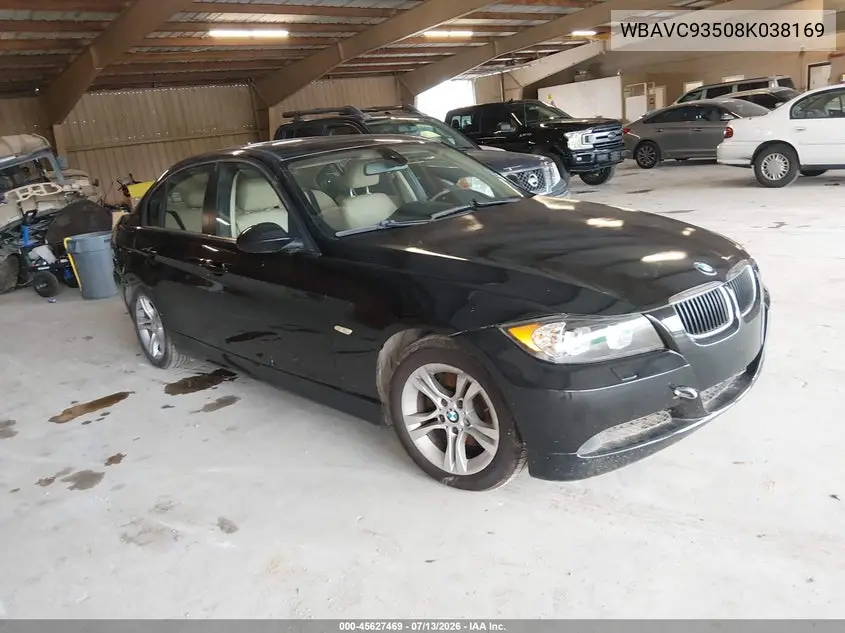 2008 BMW 328Xi VIN: WBAVC93508K038169 Lot: 45627469
