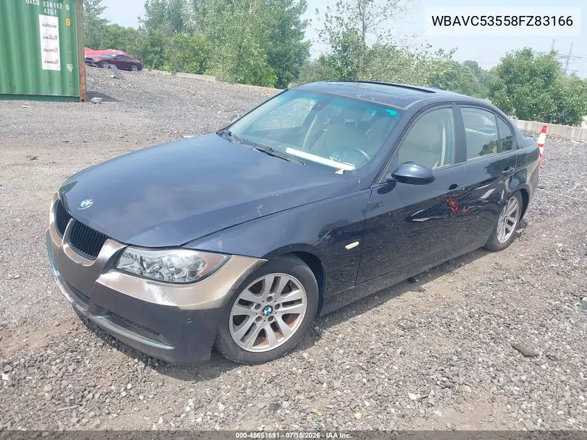 2008 BMW 328I VIN: WBAVC53558FZ83166 Lot: 45651691