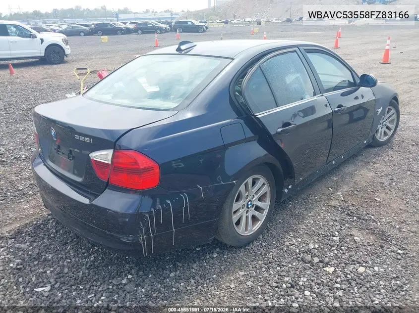 2008 BMW 328I VIN: WBAVC53558FZ83166 Lot: 45651691