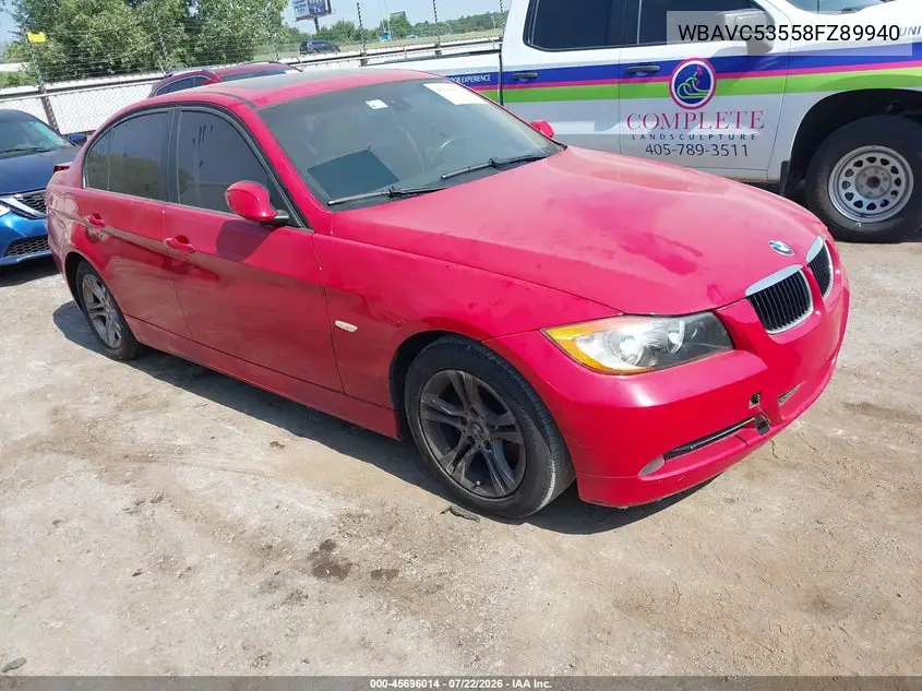 2008 BMW 328I VIN: WBAVC53558FZ89940 Lot: 45696014