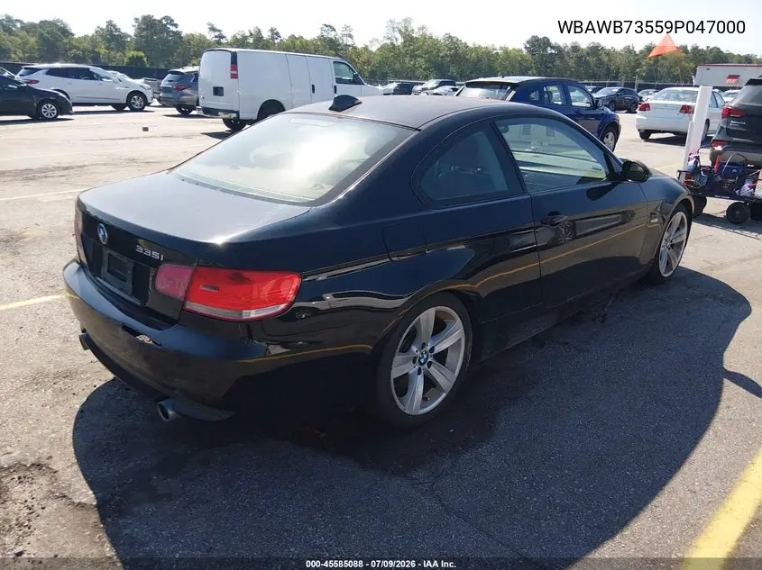 2009 BMW 335I VIN: WBAWB73559P047000 Lot: 45585088