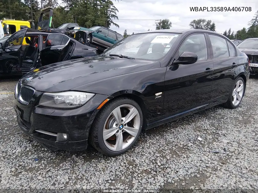 2009 BMW 335I xDrive VIN: WBAPL33589A406708 Lot: 45662621