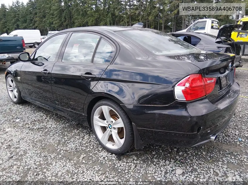 2009 BMW 335I xDrive VIN: WBAPL33589A406708 Lot: 45662621