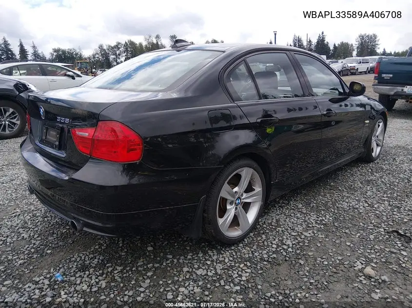 2009 BMW 335I xDrive VIN: WBAPL33589A406708 Lot: 45662621