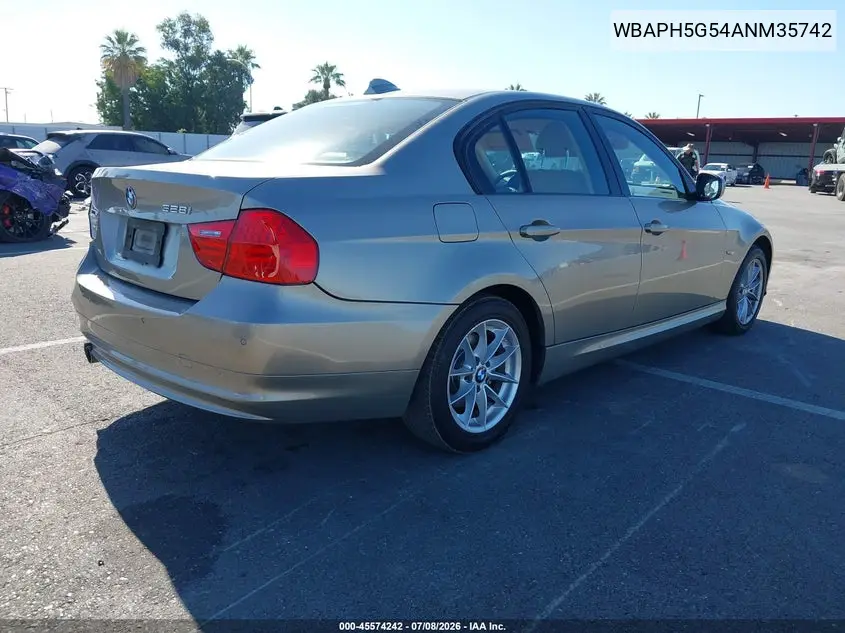 2010 BMW 328I VIN: WBAPH5G54ANM35742 Lot: 45574242
