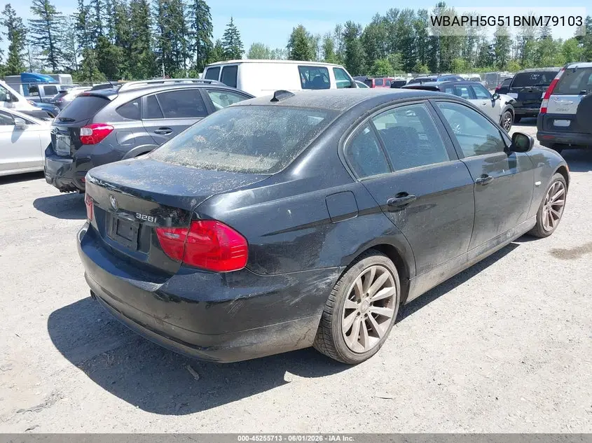 2011 BMW 328I VIN: WBAPH5G51BNM79103 Lot: 45255713