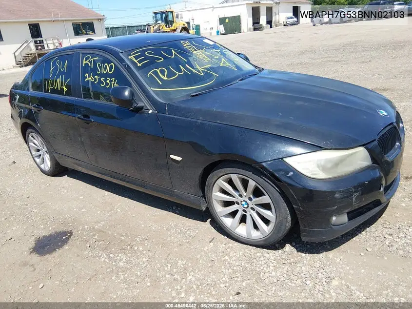 2011 BMW 328I VIN: WBAPH7G53BNN02103 Lot: 45490442