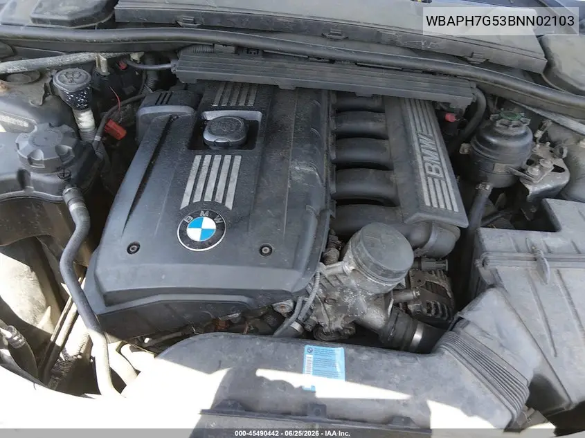 2011 BMW 328I VIN: WBAPH7G53BNN02103 Lot: 45490442