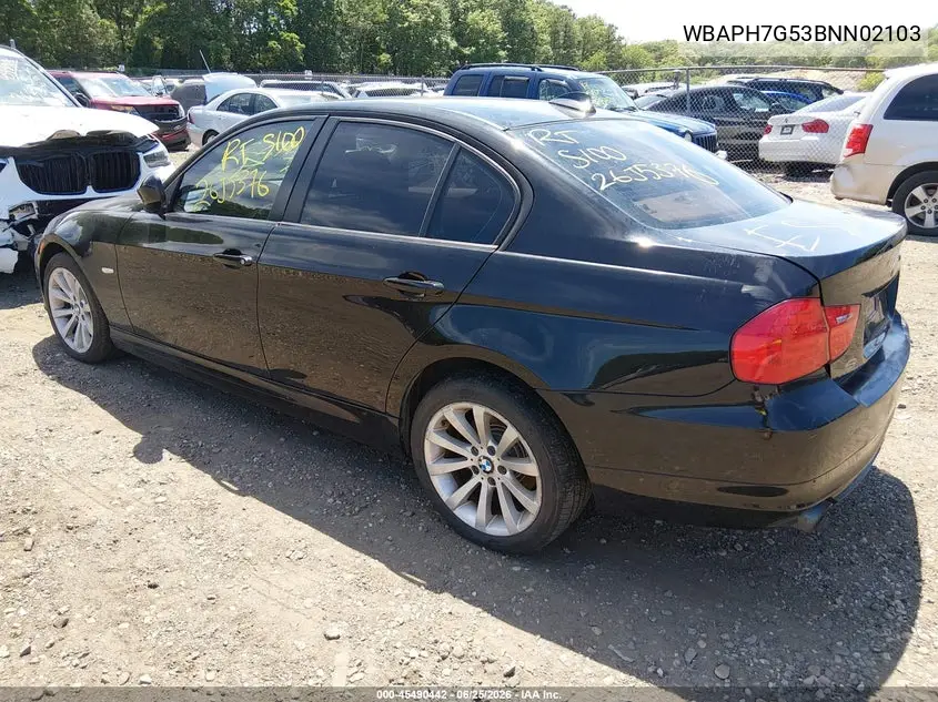 2011 BMW 328I VIN: WBAPH7G53BNN02103 Lot: 45490442