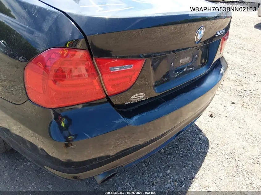 2011 BMW 328I VIN: WBAPH7G53BNN02103 Lot: 45490442