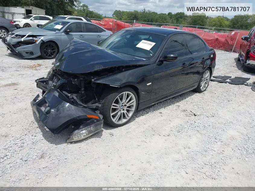2011 BMW 335D VIN: WBAPN7C57BA781707 Lot: 45603588