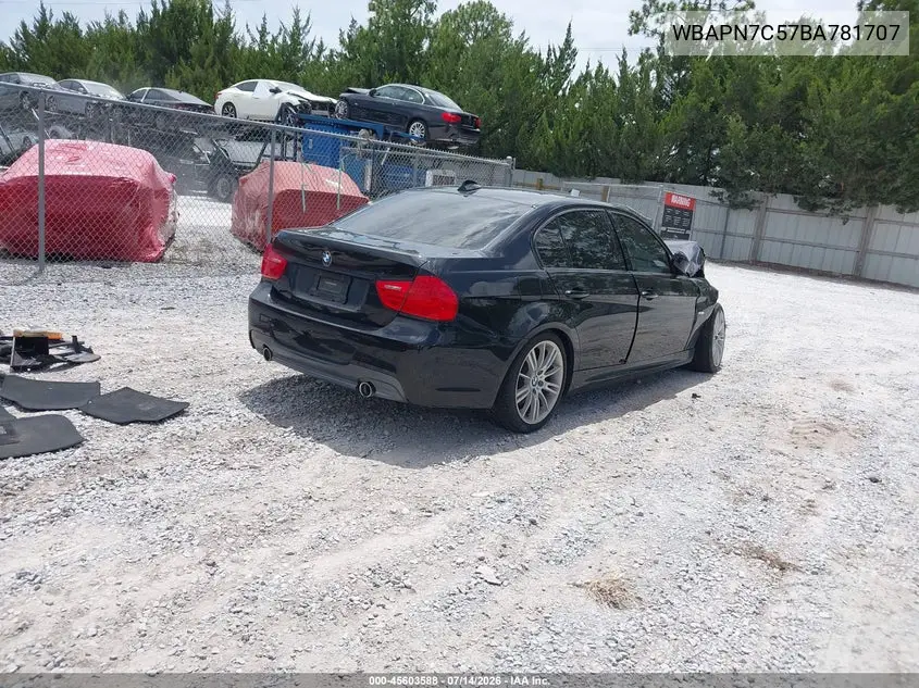 2011 BMW 335D VIN: WBAPN7C57BA781707 Lot: 45603588