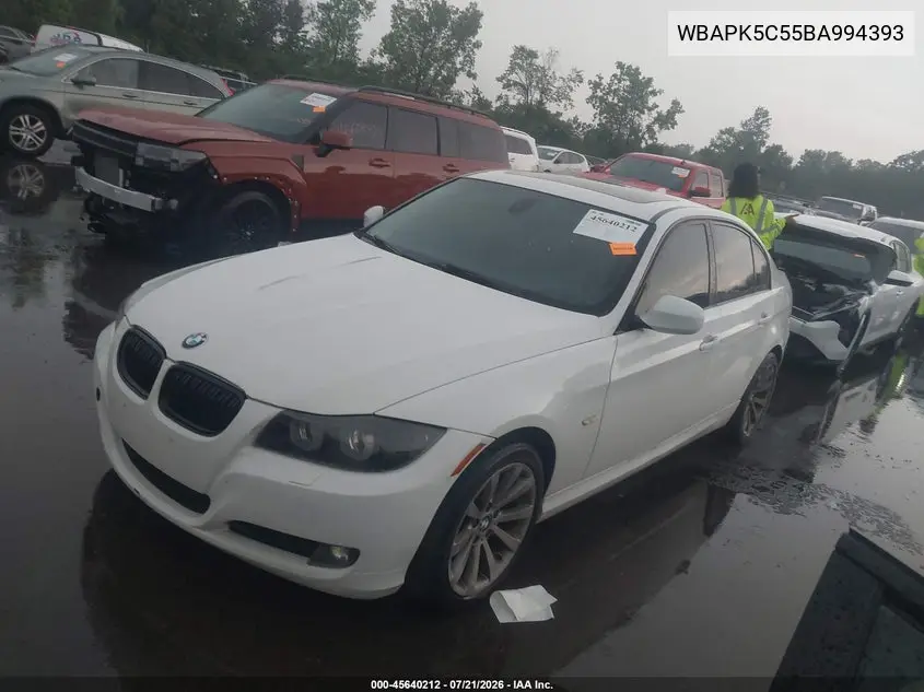 2011 BMW 328I xDrive VIN: WBAPK5C55BA994393 Lot: 45640212