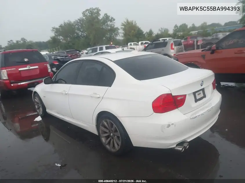 2011 BMW 328I xDrive VIN: WBAPK5C55BA994393 Lot: 45640212