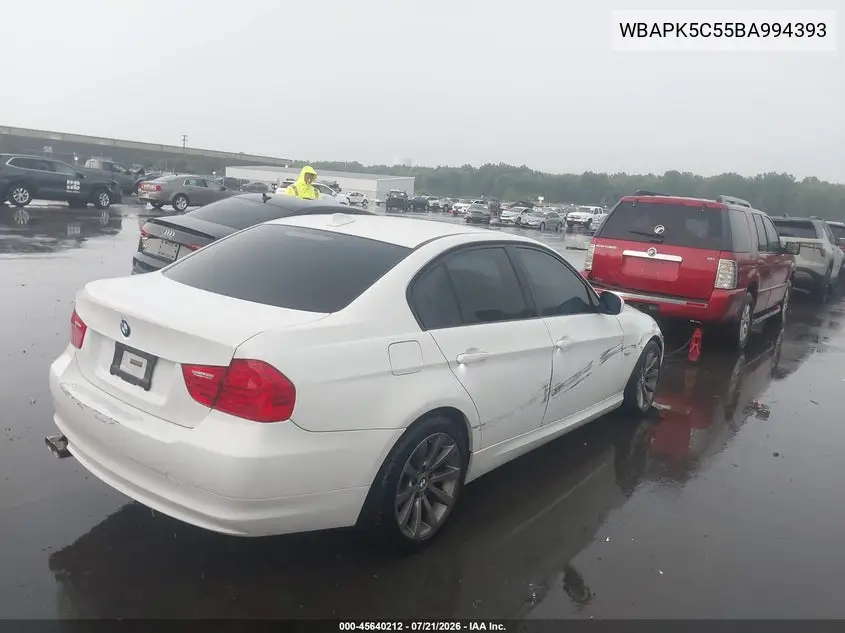 2011 BMW 328I xDrive VIN: WBAPK5C55BA994393 Lot: 45640212