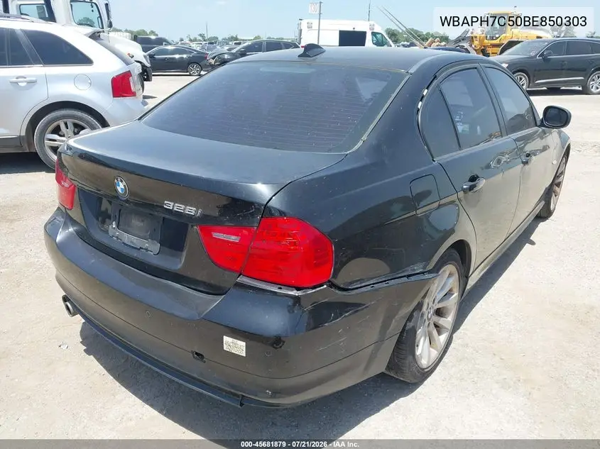 2011 BMW 328I VIN: WBAPH7C50BE850303 Lot: 45681879