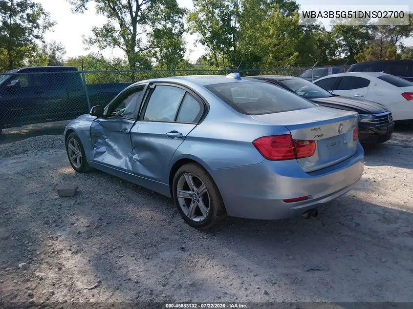 2013 BMW 328I xDrive VIN: WBA3B5G51DNS02700 Lot: 45683132