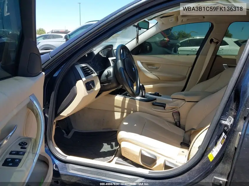 2015 BMW 320I VIN: WBA3B1C59FK136318 Lot: 45567924